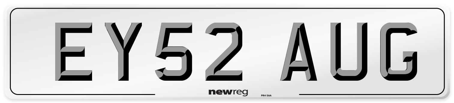 EY52 AUG Number Plate from New Reg